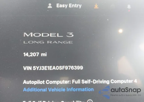 2025 Tesla Model 3 Long Range Rear-Wheel Drive/Standard Rear-Wheel Drive из США, поврежденный, VIN 5YJ3E1EA0SF976399